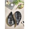 Service Plate Set (2 Pieces) İstiridye - Black Black