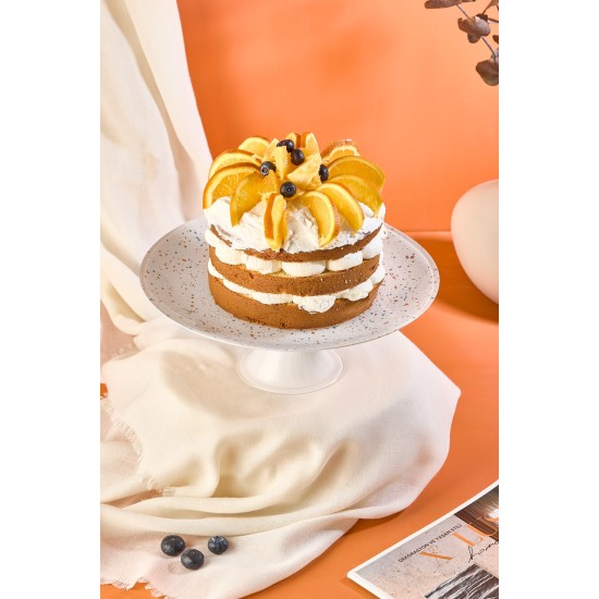 Cake Serving Plate Punti 28 - White White Cake Serving Plate Punti 28 - White White
