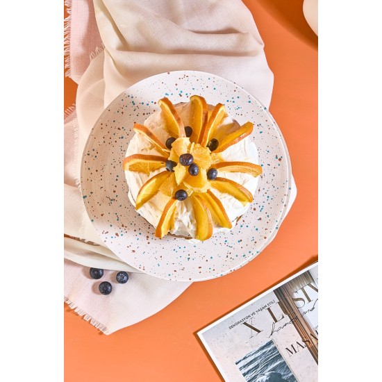 Cake Serving Plate Punti 28 - White White Cake Serving Plate Punti 28 - White White
