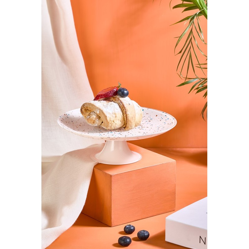 Cake Serving Plate Punti 21 - White White