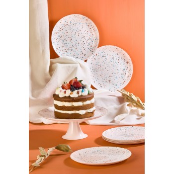 Dessert Plate Set (7 Pieces) Punti - White White