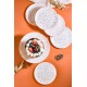 Dessert Plate Set (7 Pieces) Punti - White White Dessert Plate Set (7 Pieces) Punti - White White