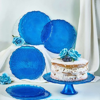 Dessert Plate Set (7 Pieces) Goblen7 - Blue Blue