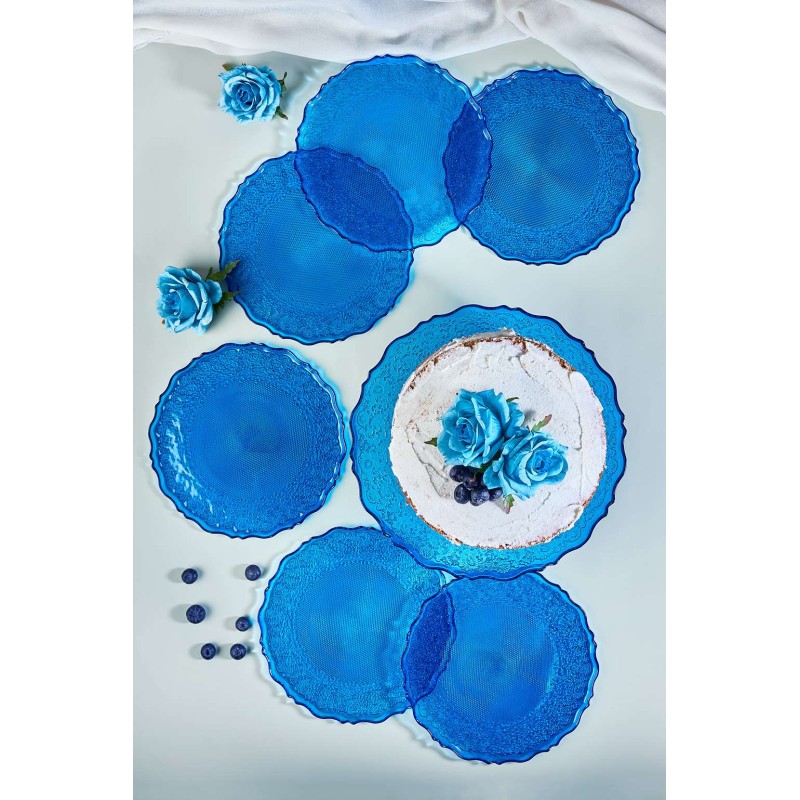 Dessert Plate Set (7 Pieces) Goblen7 - Blue Blue
