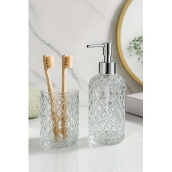 Soap Dispenser Set (2 Pieces) Lara2 Transparent