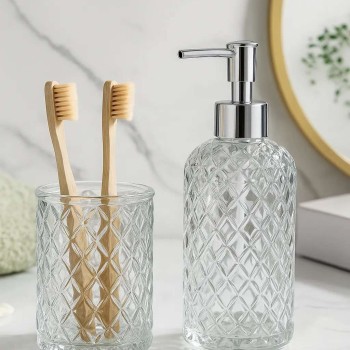 Soap Dispenser Set (2 Pieces) Lara2 Transparent