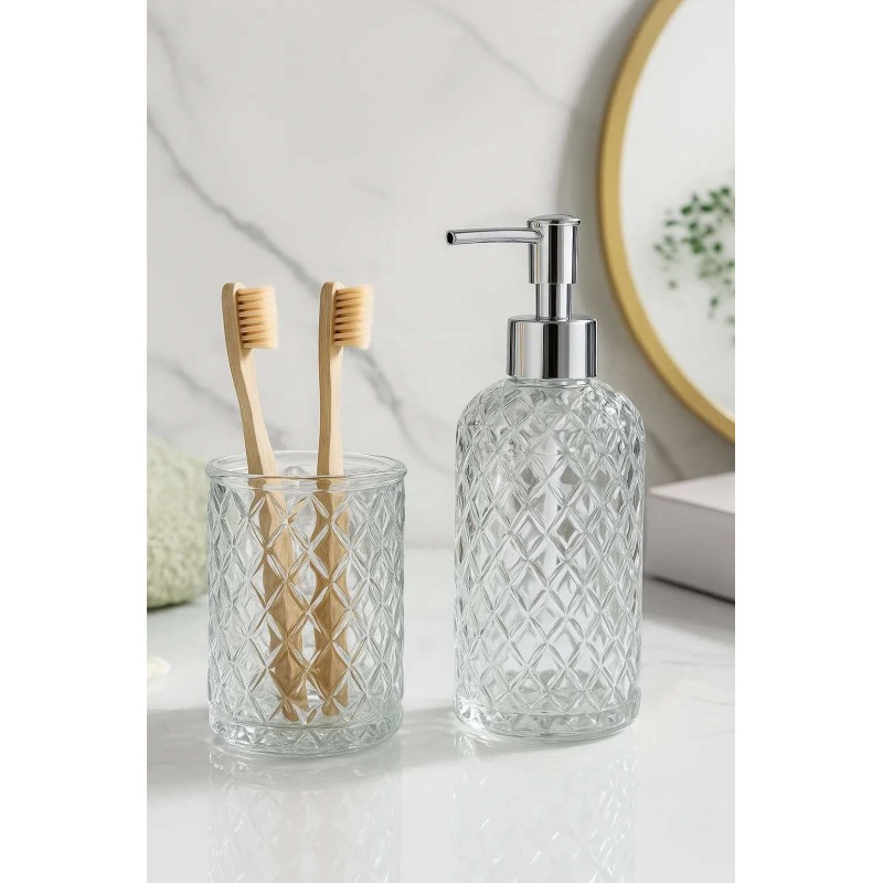 Soap Dispenser Set (2 Pieces) Lara2 Transparent