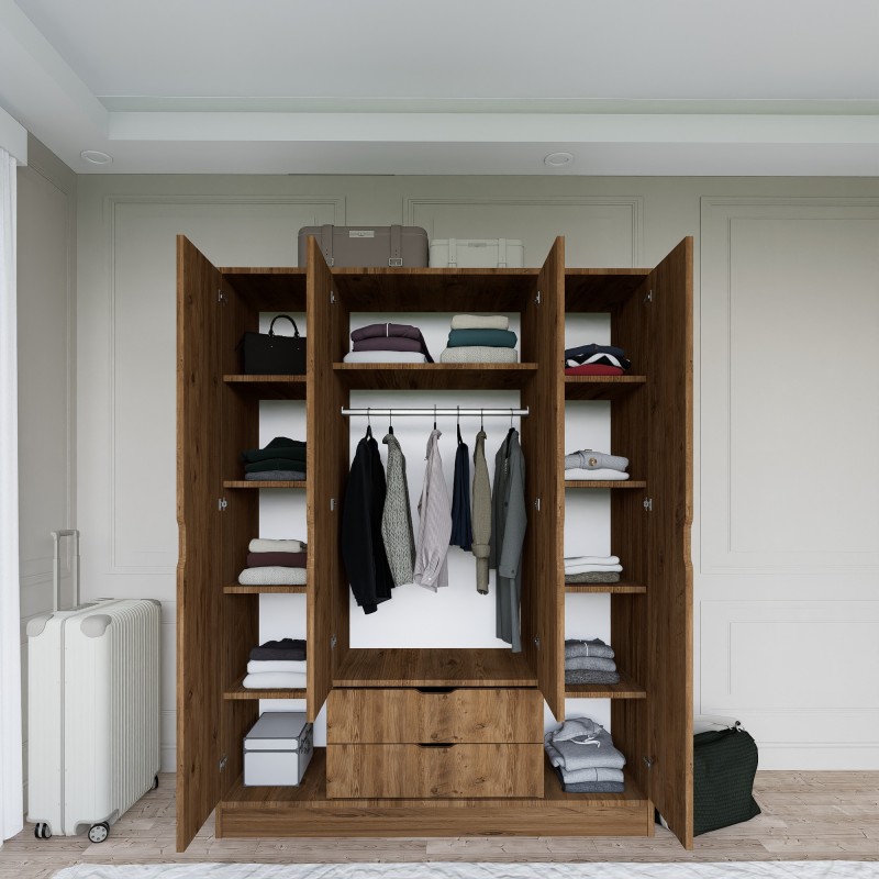 Wardrobe 1600-140 - Walnut Walnut