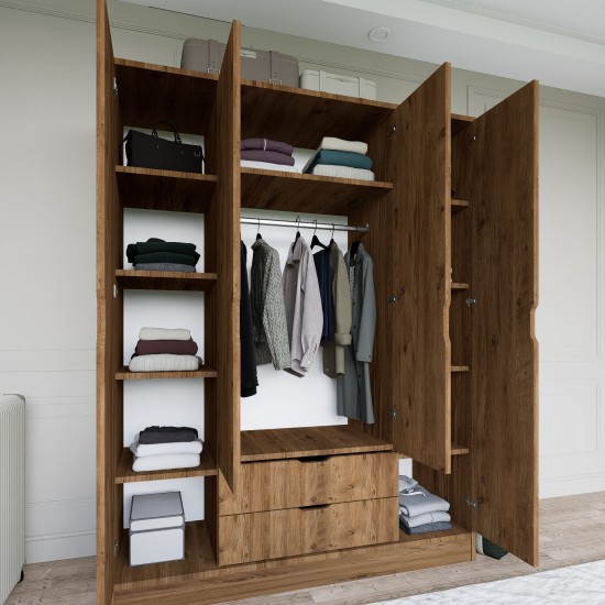 Wardrobe 1600-140 - Walnut Walnut Wardrobe 1600-140 - Walnut Walnut