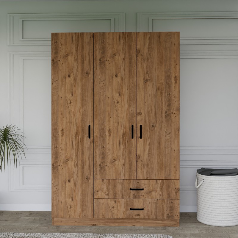 Ντουλάπα Ρούχων - Yaman - Χρώμα Καρυδί - 120x45x181εκ