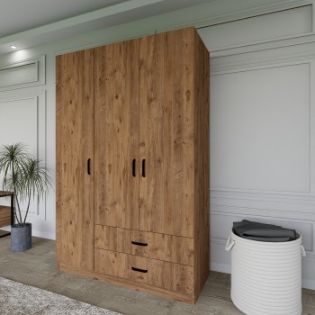 Ντουλάπα Ρούχων - Yaman - Χρώμα Καρυδί - 120x45x181εκ