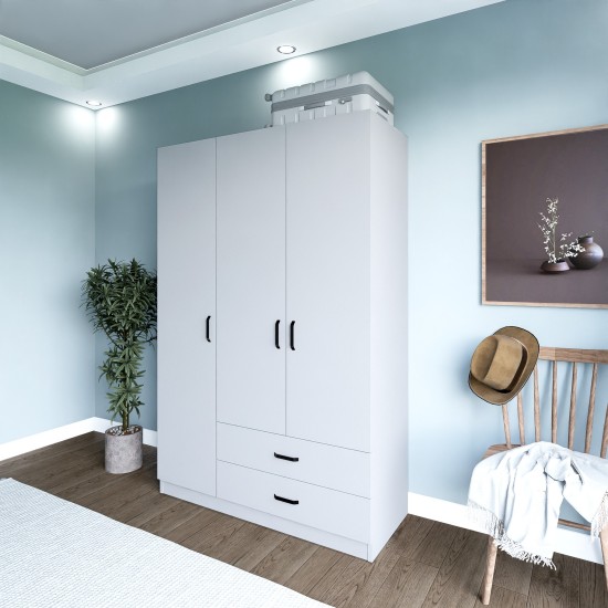 Wardrobe Yaman 1600-032 - White Matte White Wardrobe Yaman 1600-032 - White Matte White