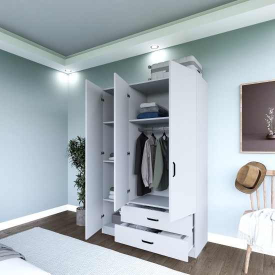 Wardrobe Yaman 1600-032 - White Matte White Wardrobe Yaman 1600-032 - White Matte White