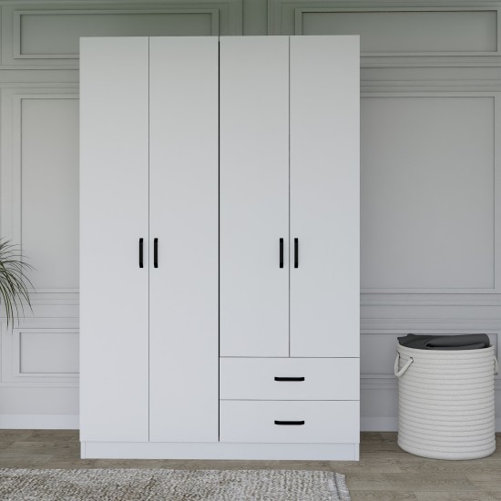 Wardrobe Yaman 1600-033 - White Matte White Wardrobe Yaman 1600-033 - White Matte White