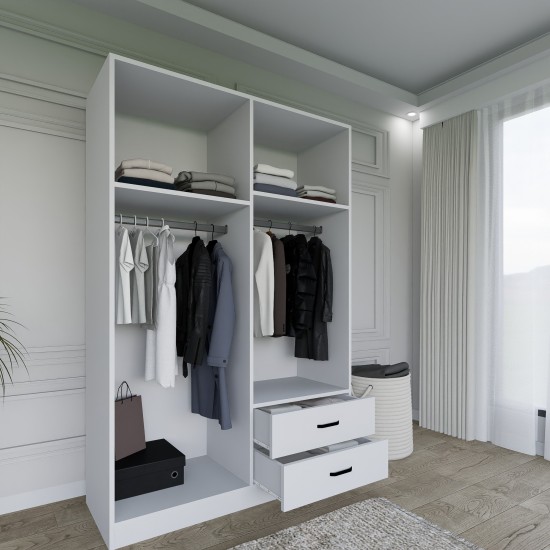 Wardrobe Yaman 1600-033 - White Matte White Wardrobe Yaman 1600-033 - White Matte White