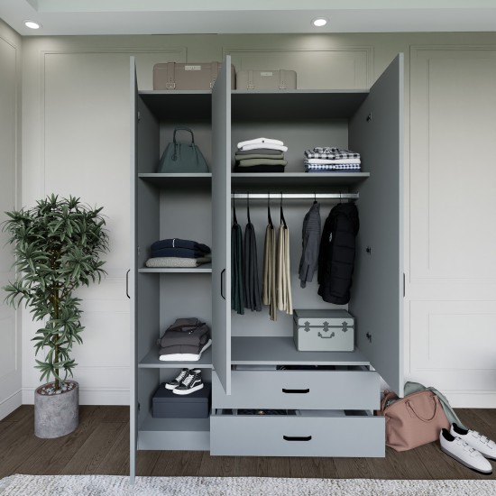 Wardrobe Yaman Luna 1600-037 - Grey Grey