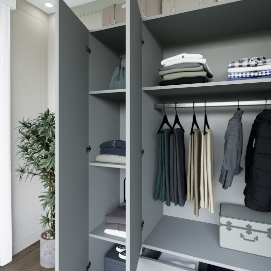 Wardrobe Yaman Luna 1600-037 - Grey Grey