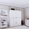 Wardrobe Duru 4 Door 1600-017 Matte White