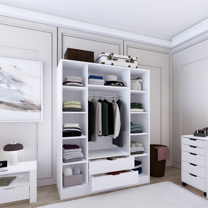 Wardrobe Duru 4 Door 1600-017 Matte White