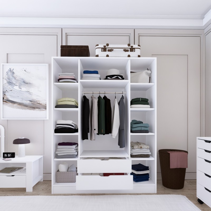 Wardrobe Duru 4 Door 1600-017 Matte White