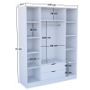 Wardrobe Duru 4 Door 1600-017 Matte White