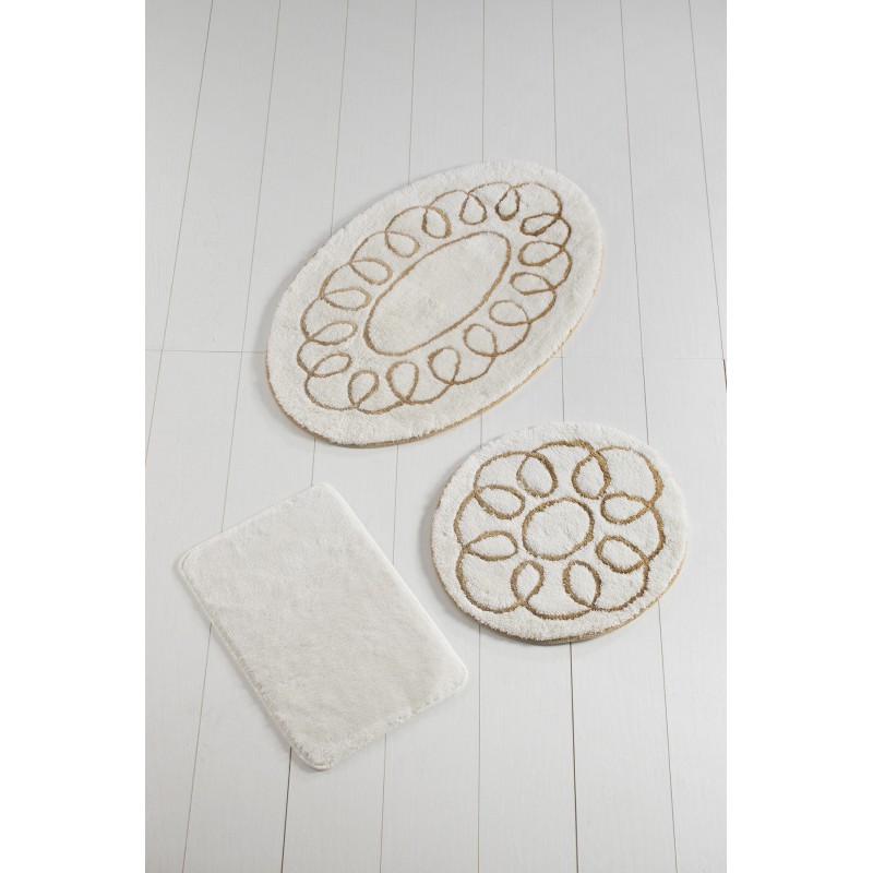 Lessentiel Acrylic Bathmat Set (3 Pieces) Safir - Ecru Multicolor