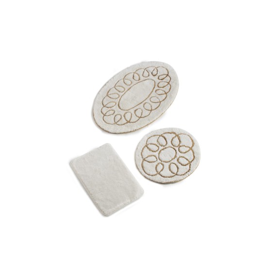 Lessentiel Acrylic Bathmat Set (3 Pieces) Safir - Ecru Multicolor