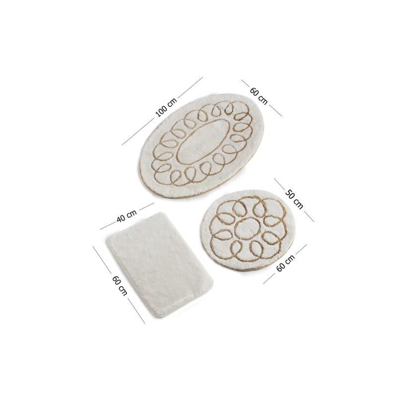 Lessentiel Acrylic Bathmat Set (3 Pieces) Safir - Ecru Multicolor