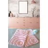 Lessentiel Acrylic Bathmat Set (3 Pieces) Wave - Powder Powder