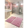 Lessentiel Acrylic Bathmat Set (3 Pieces) Wave - Powder Powder