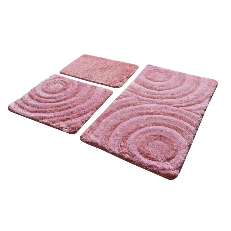 Lessentiel Acrylic Bathmat Set (3 Pieces) Wave - Powder Powder
