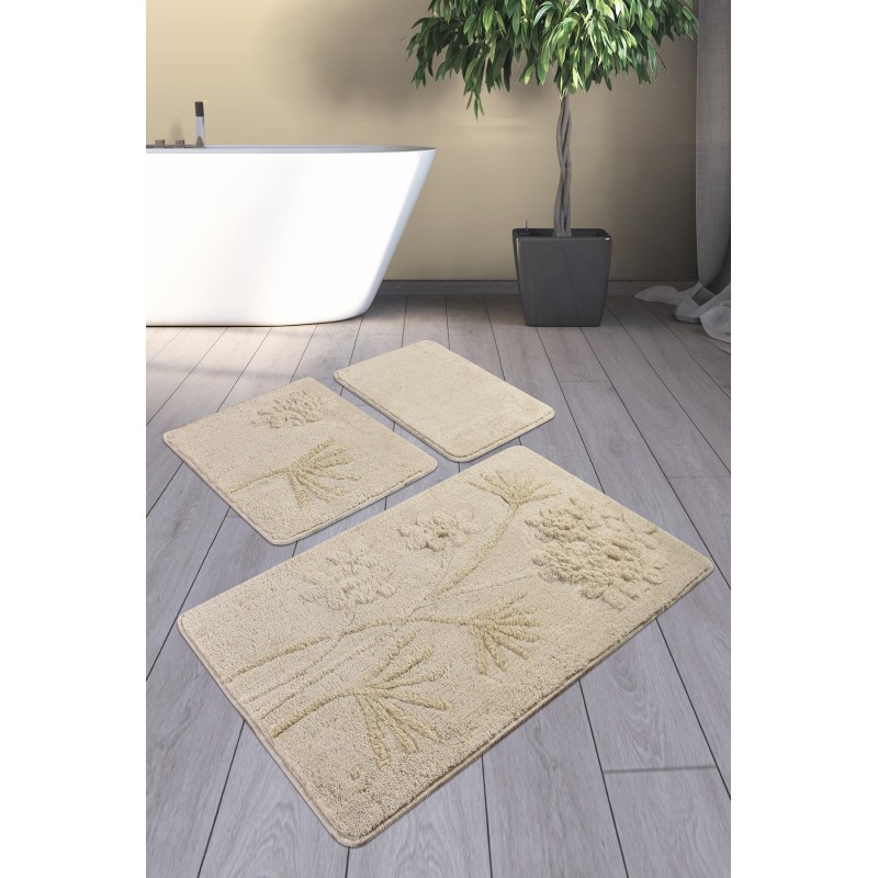Lessentiel Acrylic Bathmat Set (3 Pieces) Orkide - Beige Beige