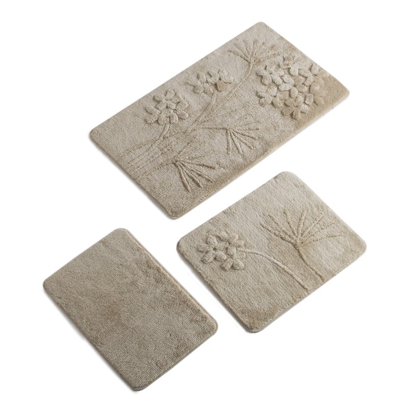 Lessentiel Acrylic Bathmat Set (3 Pieces) Orkide - Beige Beige