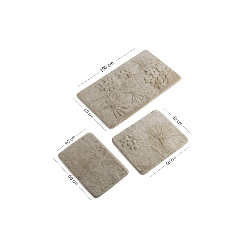 Lessentiel Acrylic Bathmat Set (3 Pieces) Orkide - Beige Beige