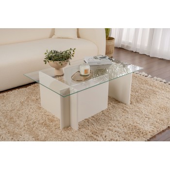 Coffee Table Vetrino - Wooden White Wooden White