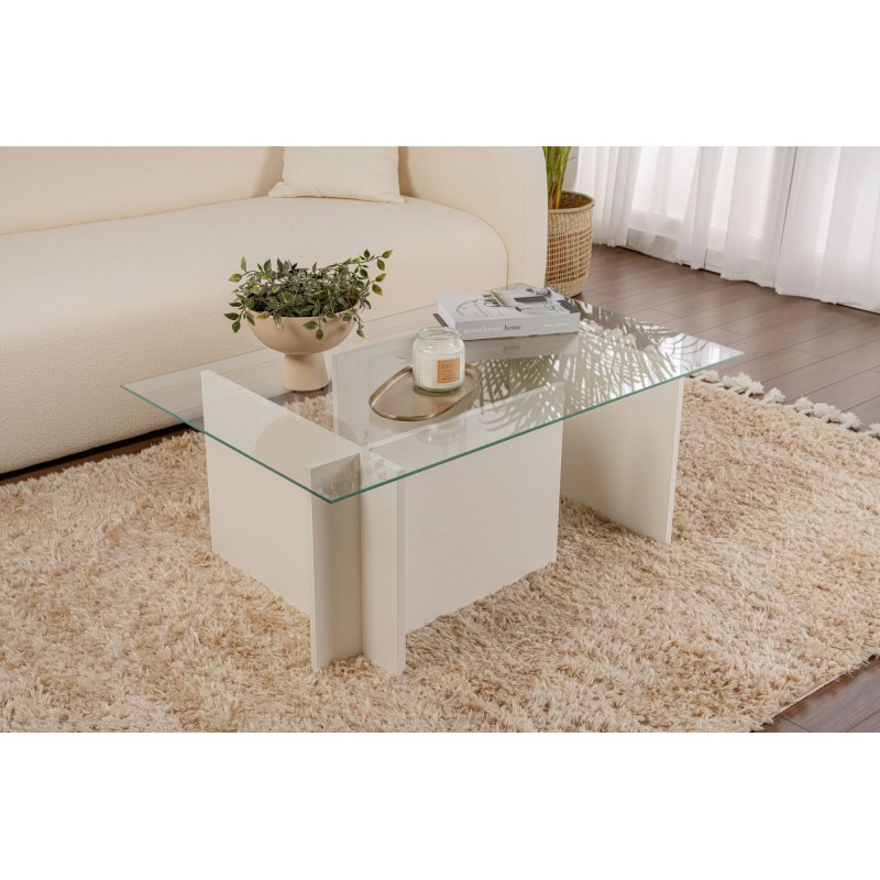 Coffee Table Vetrino - Wooden White Wooden White