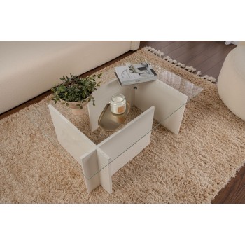 Coffee Table Vetrino - Wooden White Wooden White