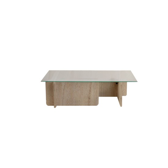 Coffee Table Flavio - Travertine Travertine Marble Hanah Home Coffee Table Flavio - Travertine Travertine Marble