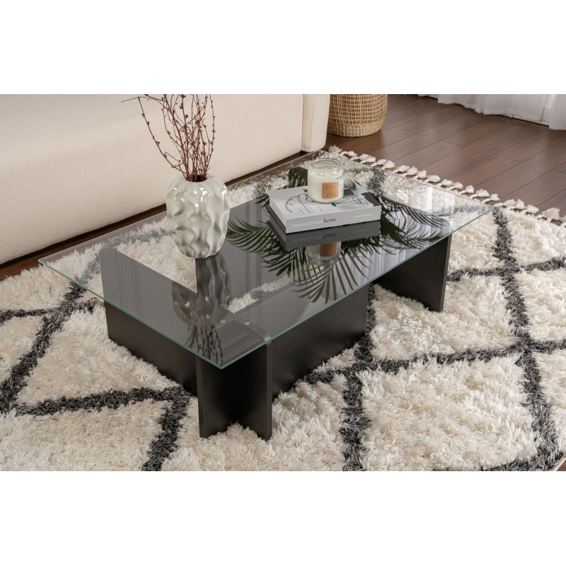Hanah Home Coffee Table Flavio - Wooden Black Wooden Black
