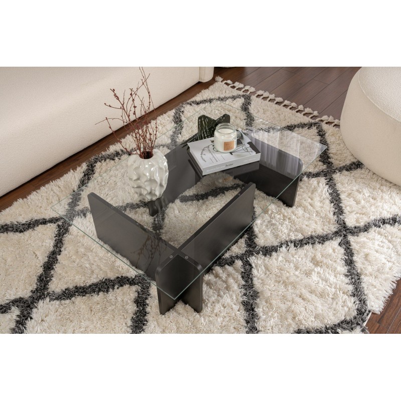 Hanah Home Coffee Table Flavio - Wooden Black Wooden Black