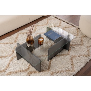 Τραπέζι Σαλονιού Flavio - Χρώμα Ανθρακί - 105x65x30εκ