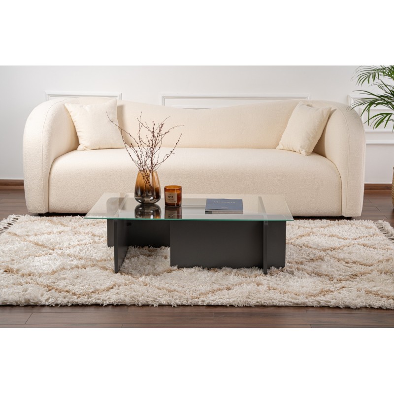 Τραπέζι Σαλονιού Flavio - Χρώμα Ανθρακί - 105x65x30εκ