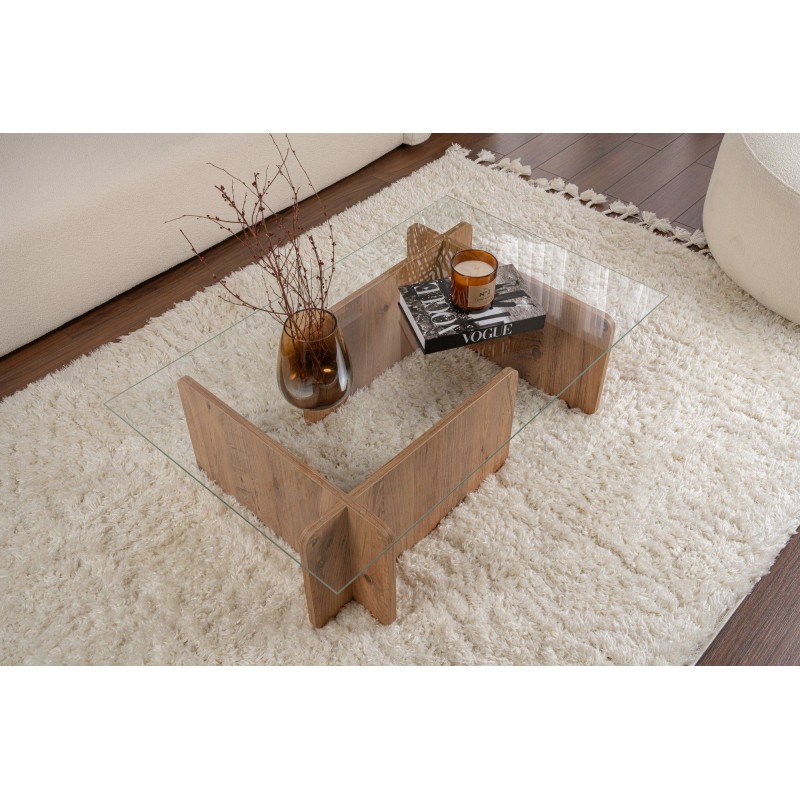 Τραπέζι Σαλονιού Flavio - Χρώμα Atlantic Πεύκο - 105x65x30εκ