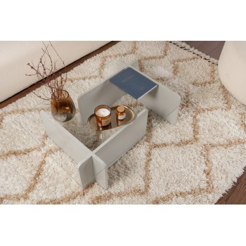 Τραπέζι Σαλονιού - Flavio - Χρώμα Γκρι -105x65x30εκ