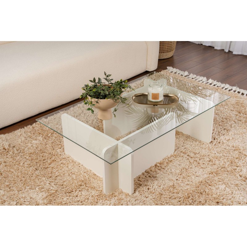 Coffee Table Flavio - Wooden White Wooden White
