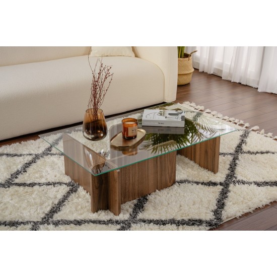 Coffee Table Flavio - Walnut Walnut Hanah Home Coffee Table Flavio - Walnut Walnut