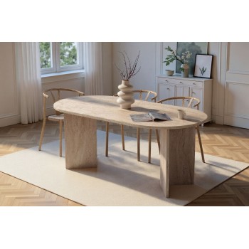 Dining Table Sablin - Travertine Travertine