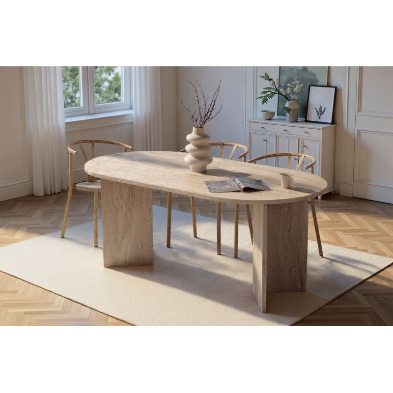 Dining Table Sablin - Travertine Travertine