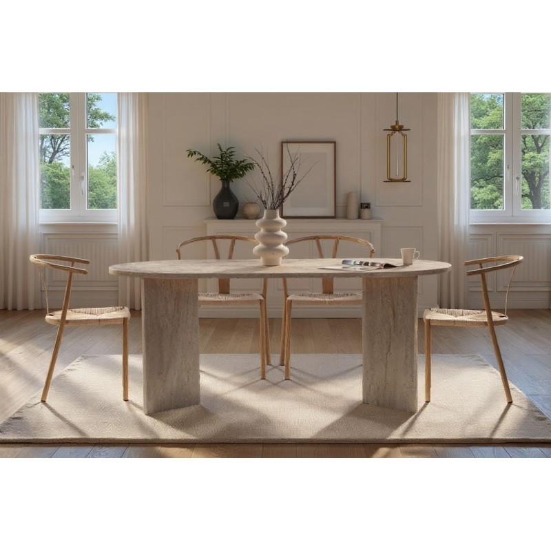 Dining Table Sablin - Travertine Travertine