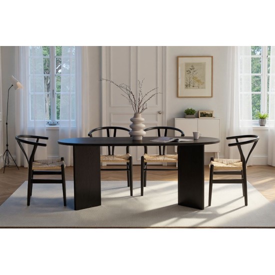 Dining Table Sablin - Wood Black Wood Black Dining Table Sablin - Wood Black Wood Black